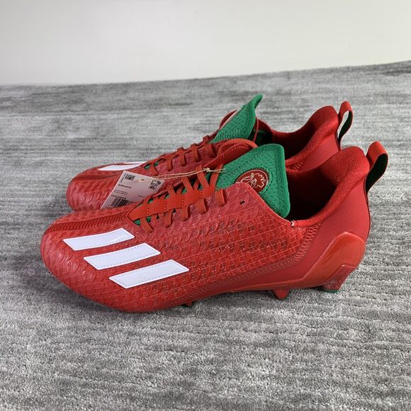 Adidas Adizero Football Cleats Mens 12 \'Sriracha\' Red Green NEW main image 6